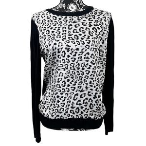 Chico's Black and White Animal Print Top
